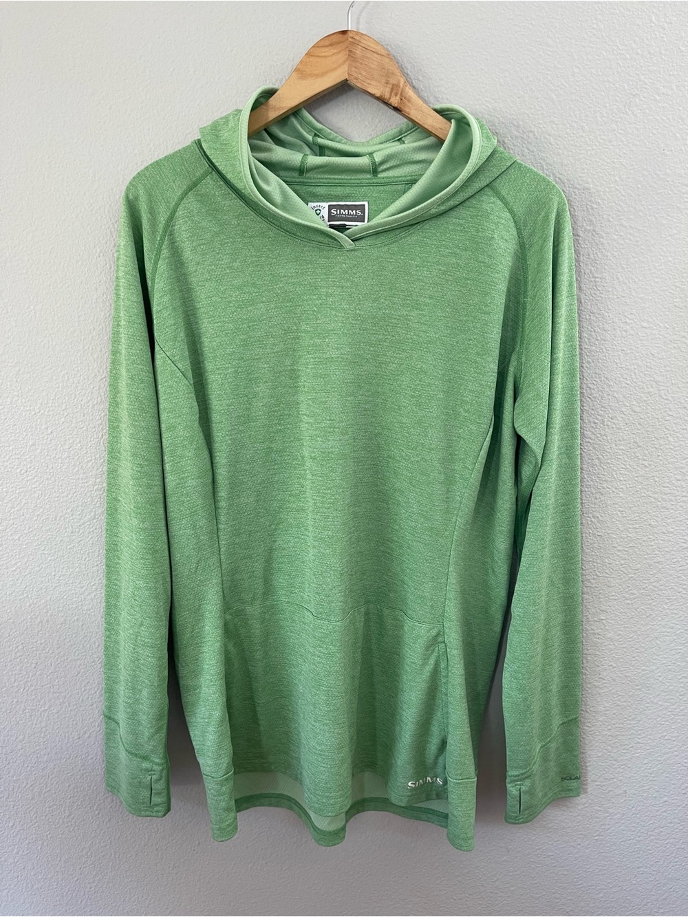 Simms Insect Shield Hooded Top UPF 50 Size XL Green Outdoor Fishing Hiking